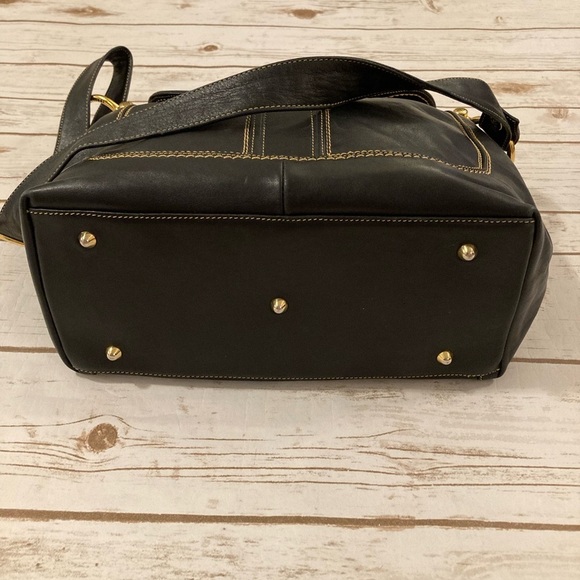 Marino Orlandi Black Leather Satchel Shoulder Bag